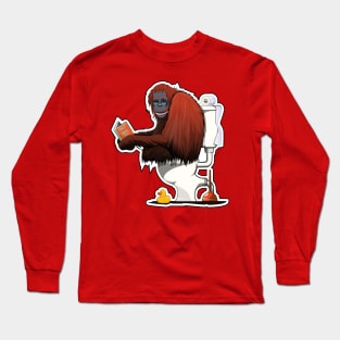 Orangutan on the Toilet Long Sleeve T-Shirt